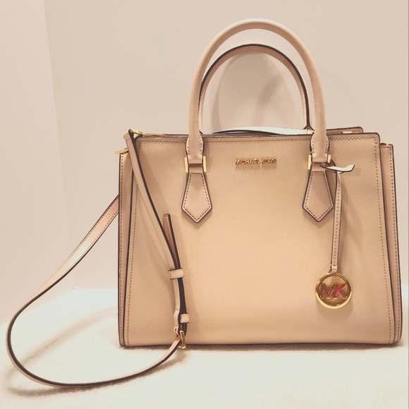 💕Michael Kors Hope Powder Blush Satchel w Adjustable Strap and Matching Wallet - Picture 3 of 16